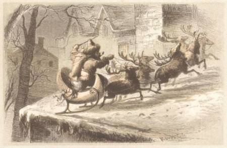 Santas_Sleigh_Lands_on_a_Roof_Public_Domain-450x293